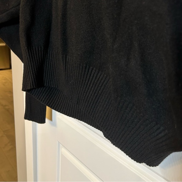 ZARA KNIT FUNNEL NECK 1/4 ZIP SWEATER WITH BALLOON SLEEVES IN BLACK SIZE MEDIUM - Picture 5 of 14